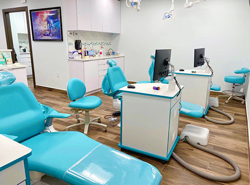 Treatment chairs at the Straight Finish Orthodontics office